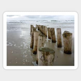 Groyne on the North Sea beach Sticker